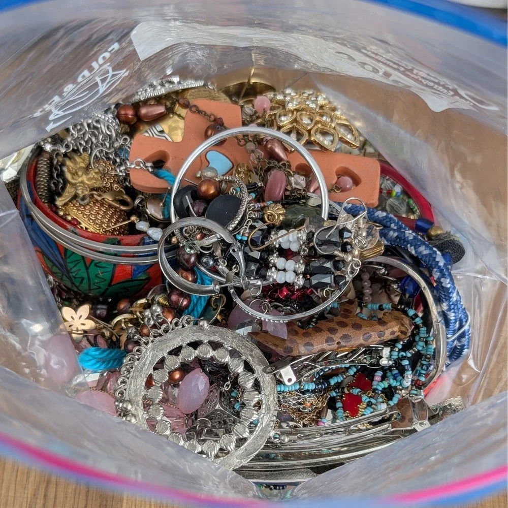 3lb Mixed Jewelry Lot Bulk Necklaces Earrings Bracelets Boho Statement Crafting